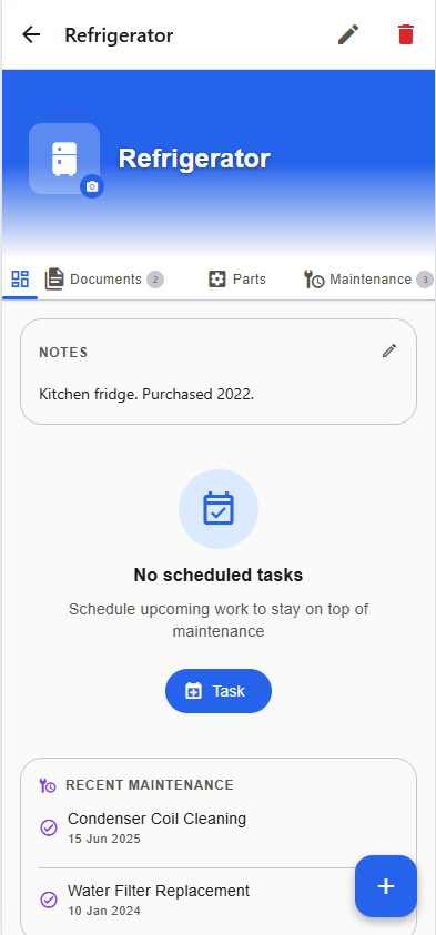 Repair log and documentation