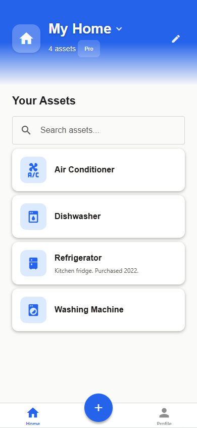 Appliances and assets